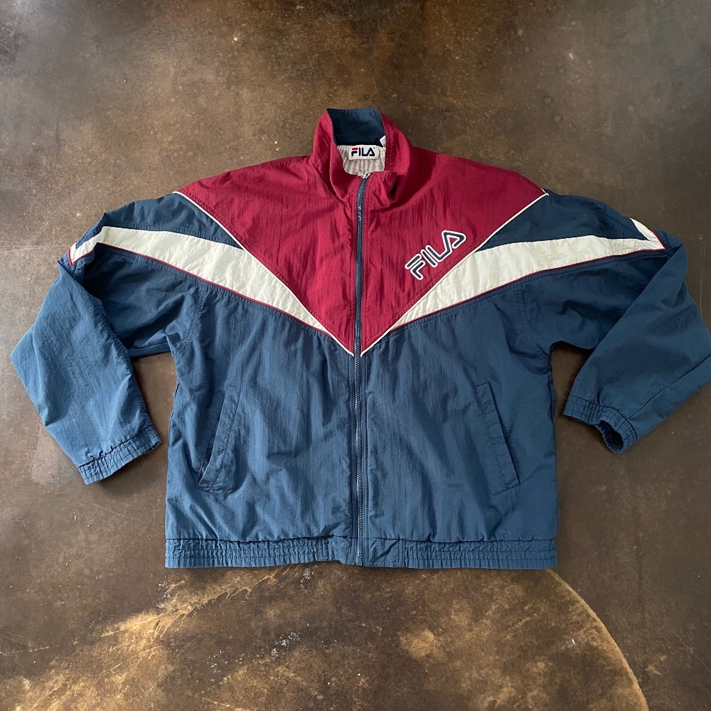 VTG 90s Fila Track Jacket Windbreaker